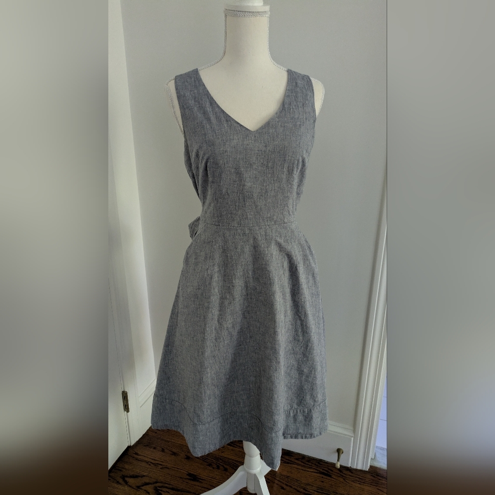 Boden Grey-Blue Sleeveless Midi Dress